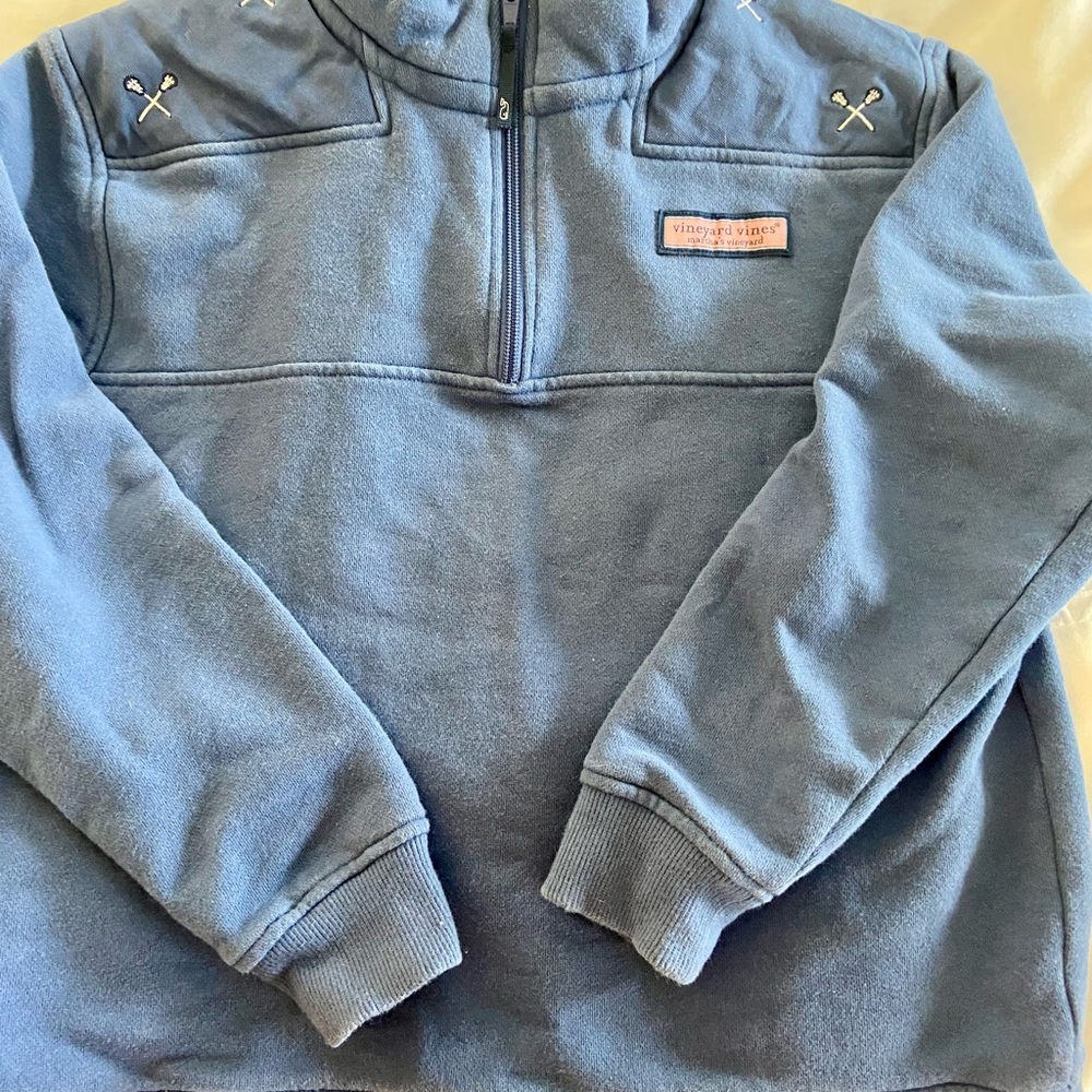 Vineyard Vines Boys Lacrosse Quarter Zip Sweatshirt, Large